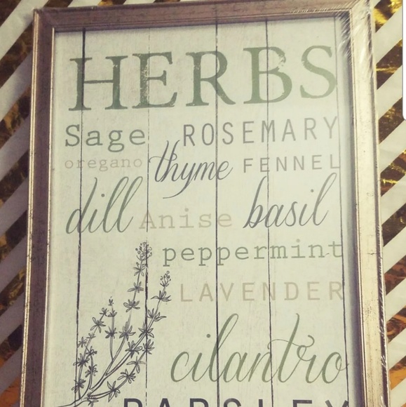 Wall Art Herbs Plant Kitchen Sign Home Decor Framed Art Poshmark